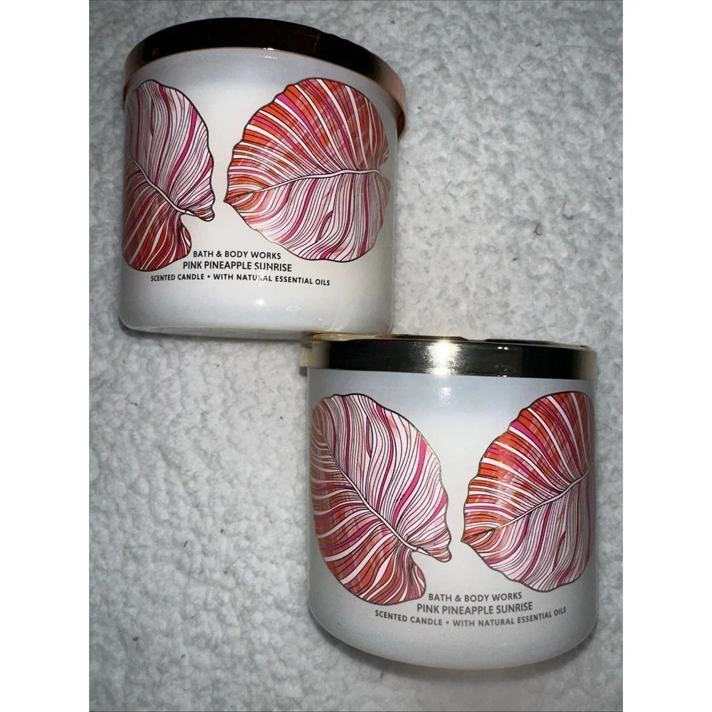 Bath & Body Works Pink Pineapple Sunrise 3-Wick Scented Candle Set of 2 14.5oz